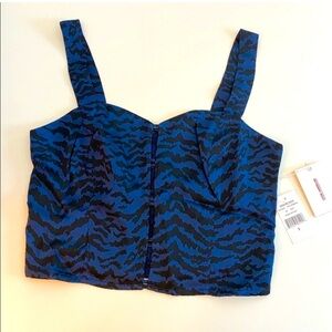 Good American Navy Zebra Print Crop Tank